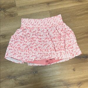 Pink Floral Ruffle Skort